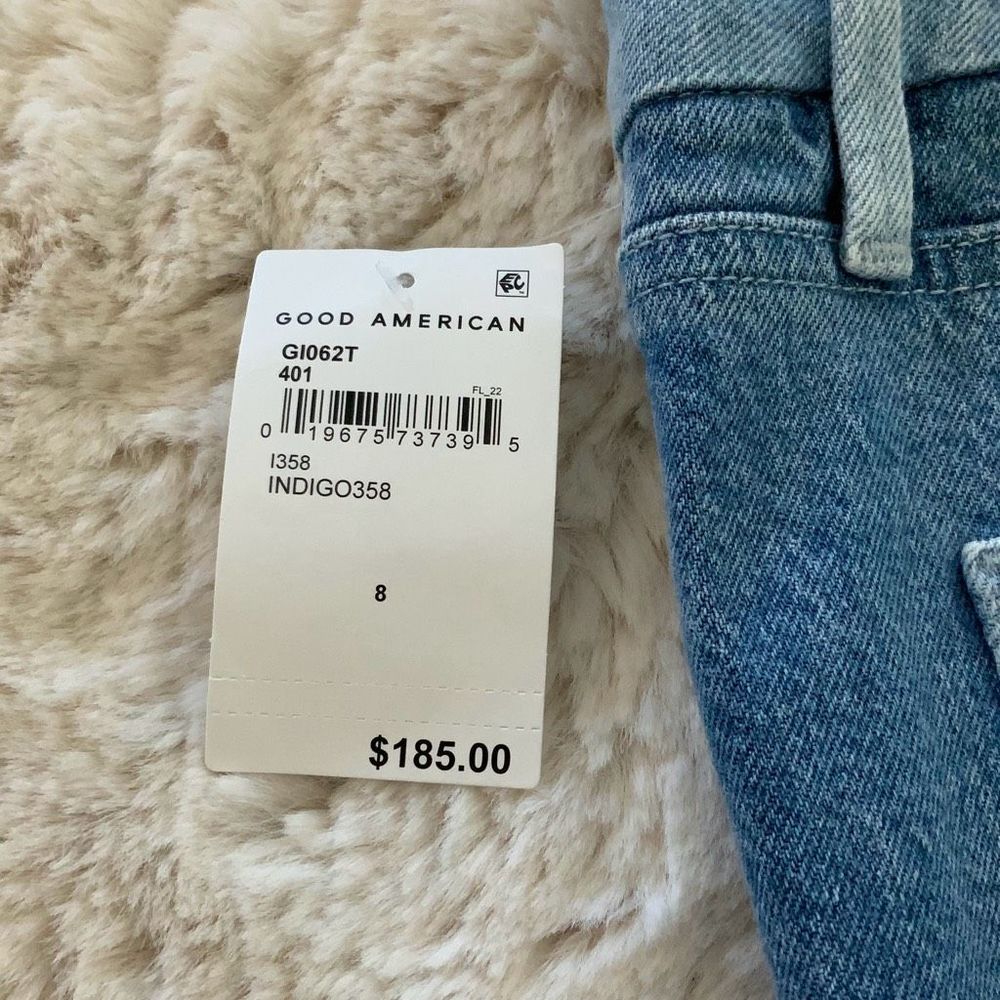 Good American Good Icon Patchwork Ankle Jeans Size 8/29 - Picture 4 of 9